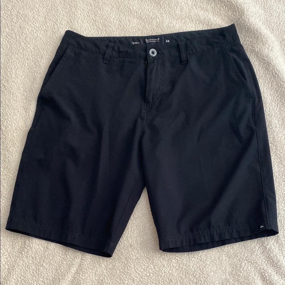 Quiksilver Black Flat Front Shorts Lightweight Casual Wear